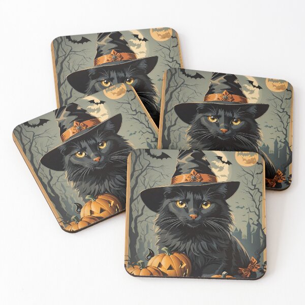 Item preview, Halloween Black Cat Pumpkins Bats Retro Vintage designed and sold by GraphiGroove.