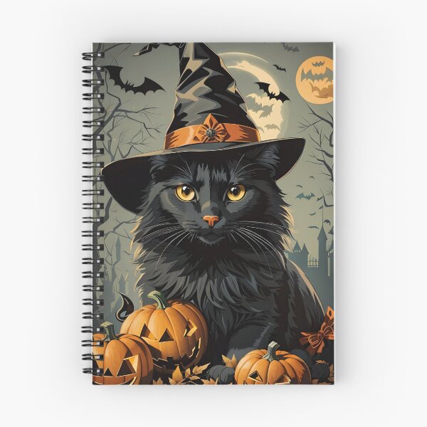 Item preview, Halloween Black Cat Pumpkins Bats Retro Vintage designed and sold by GraphiGroove.
