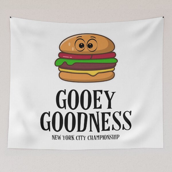 Item preview, Delicious 'Gooey Goodness' Cartoon Burger Art designed and sold by kcaandwu.