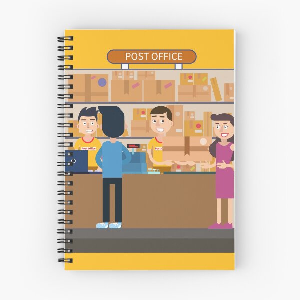 Item preview, Post Office. Woman Receiving Parcel. Postal Service. Man Sending Letter.  designed and sold by ivector.