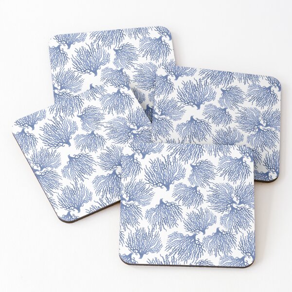 Item preview, Denim Blue Watercolor Sea Coral Pattern designed and sold by Primroaddesigns.