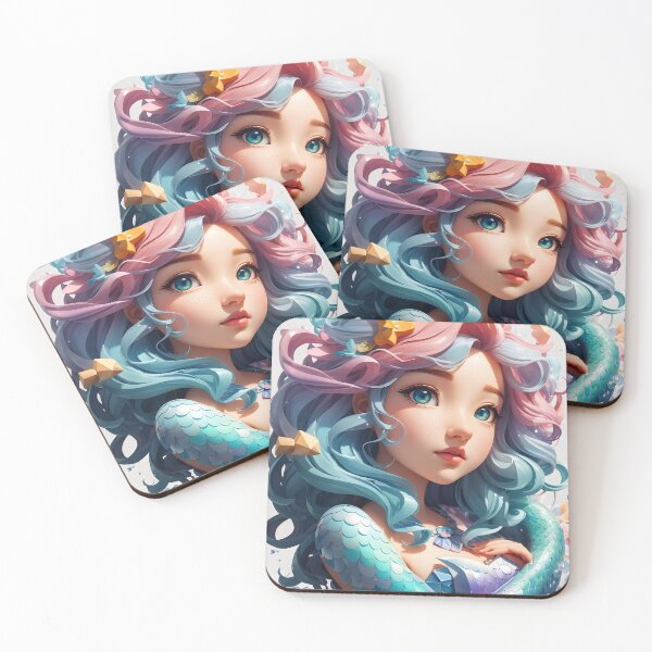 Item preview, Whimsical Little Mermaid: Isometric Ocean Art designed and sold by Ceemko's Vintage Corner.
