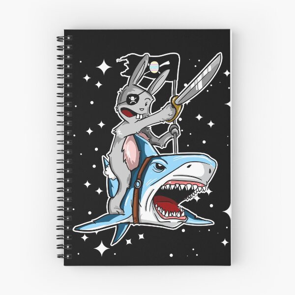 Item preview, Pirate Easter Bunny rides a shark through space! designed and sold by Frontoni.