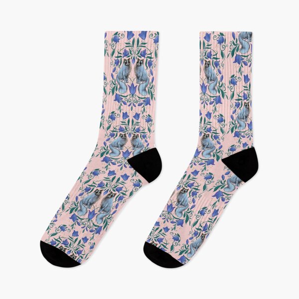 Item preview, ragdoll cat and blue bell flowers designed and sold by Hennagirl.