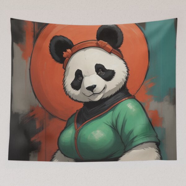 Item preview, cell painting of a panda goddess designed and sold by MidknightBpaw.