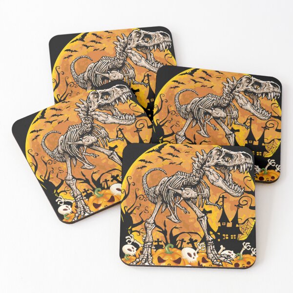 Item preview, Dinosaur T rex Skeleton Pumpkin With Moon Halloween Costume   designed and sold by CECINBROOK12.