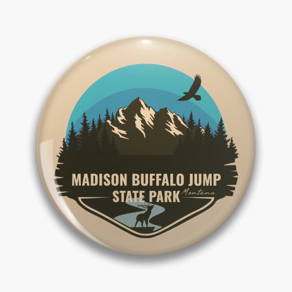 Item preview, Madison Buffalo Jump State Park Montana - MT Badge designed and sold by mountainfad.