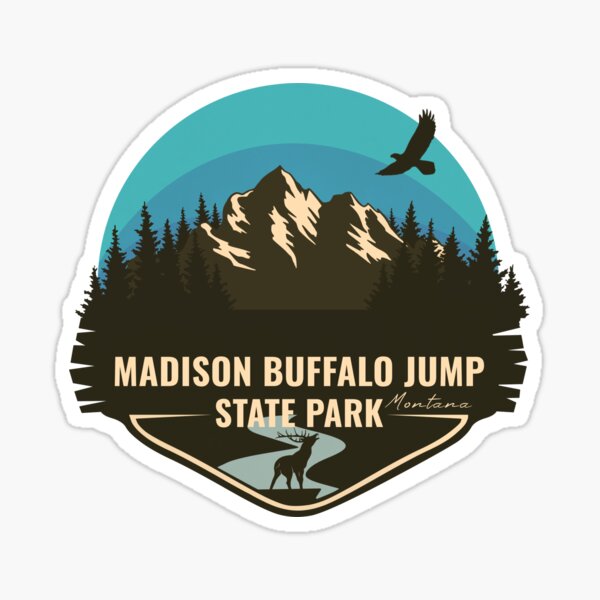 Item preview, Madison Buffalo Jump State Park Montana - MT Badge designed and sold by mountainfad.