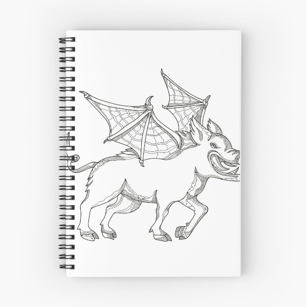 Item preview, Winged Wild Boar Doodle Art designed and sold by patrimonio.