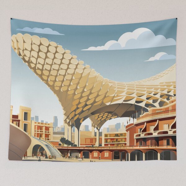 Item preview, A Vintage Travel Illustration of Seville - Spain  designed and sold by GoodOldVintage.