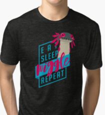 Eat. Sleep. WIGGLE. Repeat. - Monster Hunter Design Tri-blend T-Shirt