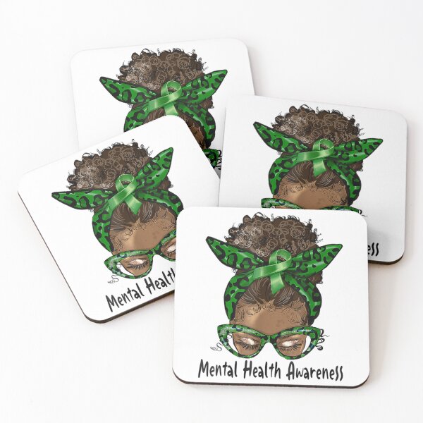 Item preview, Afro African American Black Woman Mental Health Awareness designed and sold by Mikhailaw.
