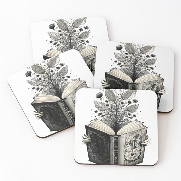 Item preview, Botanical Floral Book - Creepy Skeleton Reading a Book  designed and sold by Urban  Charms.