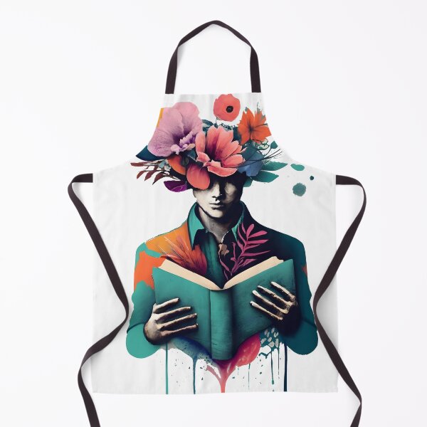 Item preview, Botanical Floral Books - Colorful Ink illustration of Man Reading a Book designed and sold by Urban Charms.