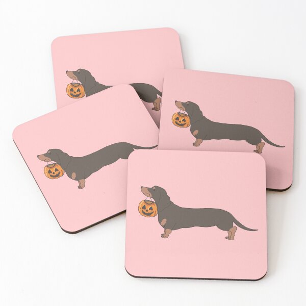 Item preview, Halloween dachshund brown on pink designed and sold by Itsdomd.