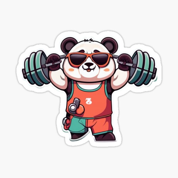 Cute Panda Lifting Weights Gym Panda Lover Gift Funny Gym Workout Panda  Lover Gift for Boys Girls Men Women Throw Pillow, 18x18, Multicolor