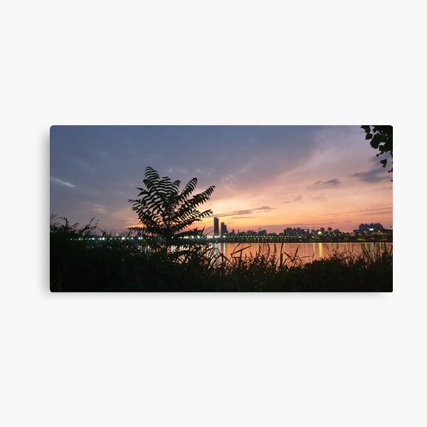 Beautiful Hangang River Sunset Canvas Print