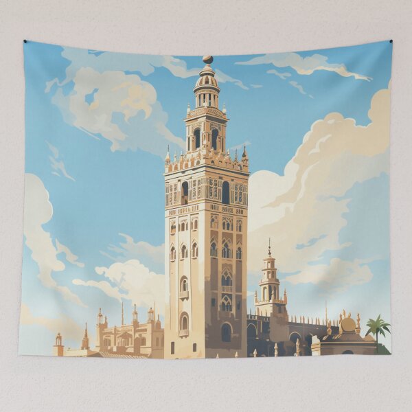 Item preview, A Vintage Travel Illustration of Seville - Spain  designed and sold by GoodOldVintage.