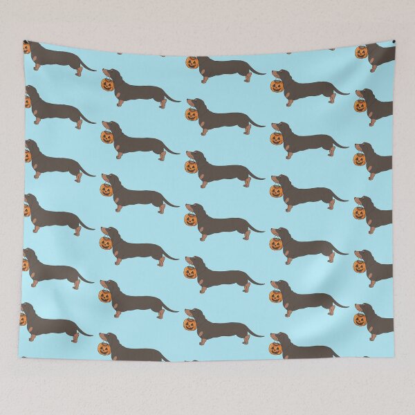Item preview, Copy of Halloween dachshund on tiffanyblue brown designed and sold by Itsdomd.