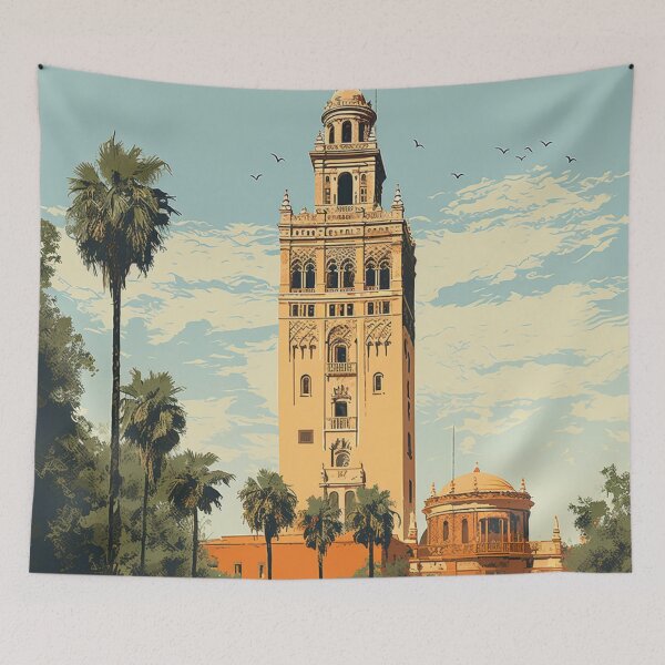 Item preview, A Vintage Travel Illustration of Seville - Spain  designed and sold by GoodOldVintage.