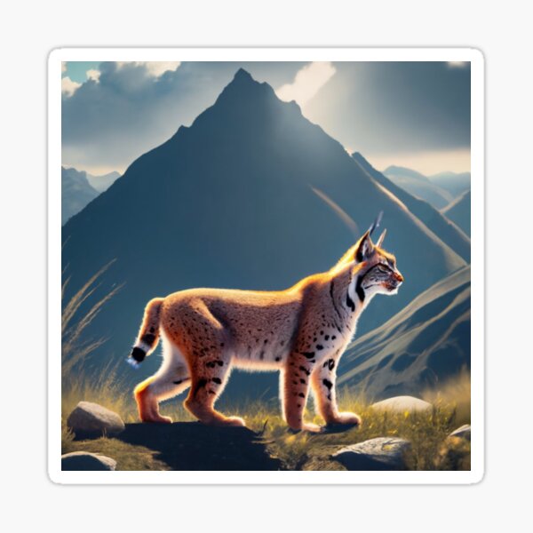 Lynxes in the mountains 4 Sticker