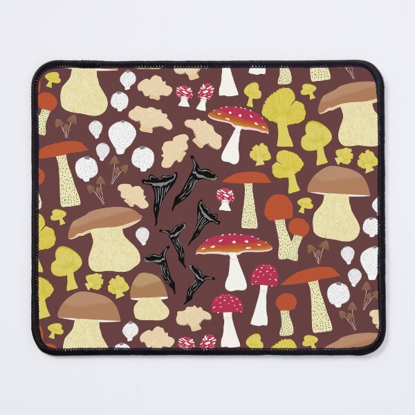Item preview, 8 Scandinavian Autumn Mushrooms - vintage brown designed and sold by Ingrid Poole.