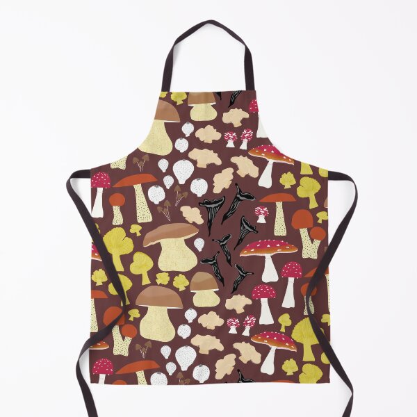 Item preview, 8 Scandinavian Autumn Mushrooms - vintage brown designed and sold by Ingrid Poole.