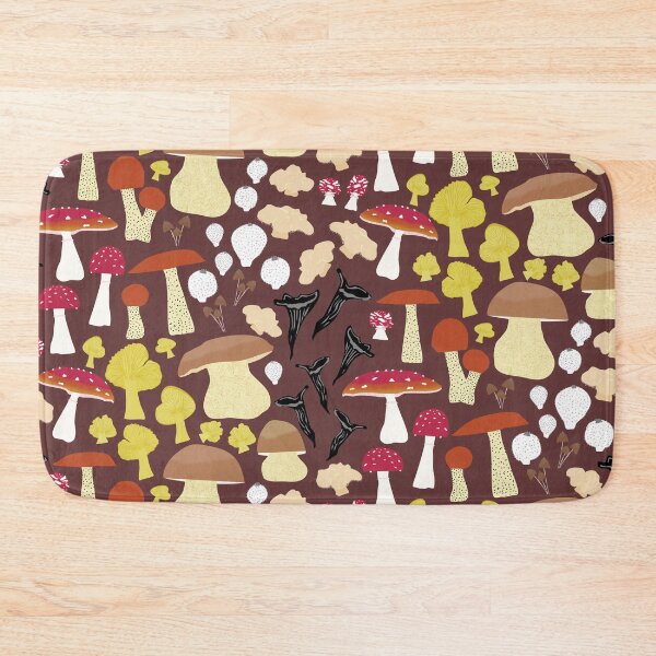 Item preview, 8 Scandinavian Autumn Mushrooms - vintage brown designed and sold by Ingrid Poole.