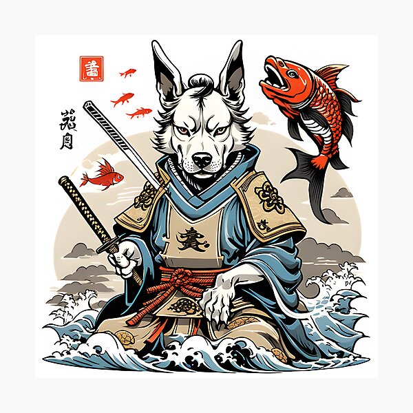 Item preview, japan wolf samurai designed and sold by SketchysDESIGNS.