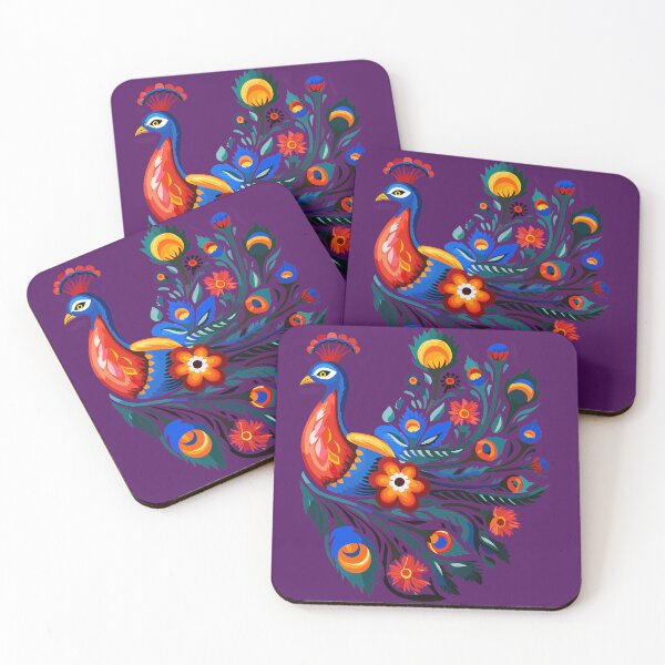 Item preview, Colorful Peacock, Polish folk art designed and sold by ImprintMage.