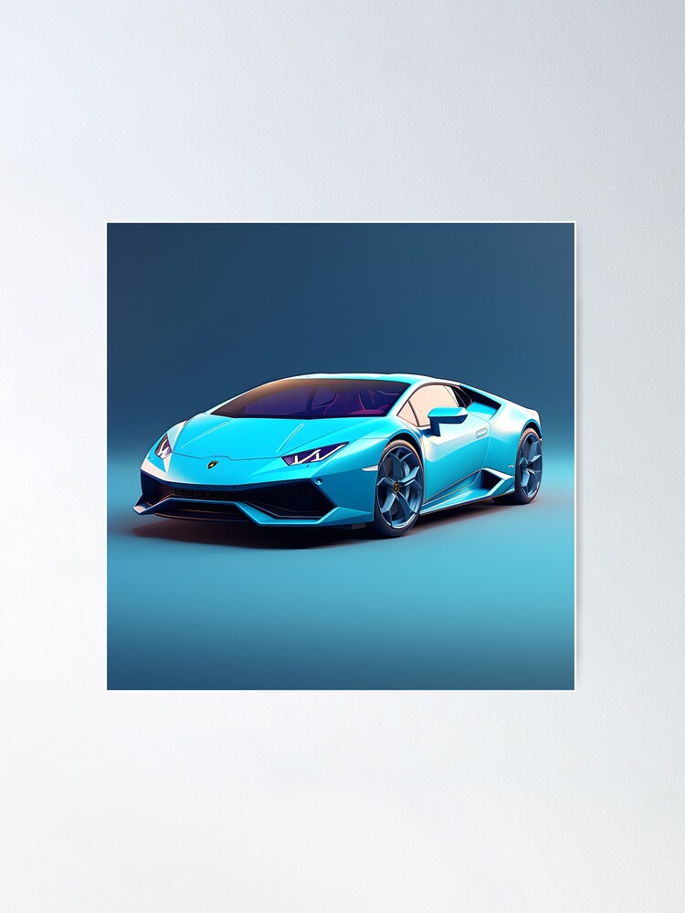 Cyan Lamborghini Huracan Poster