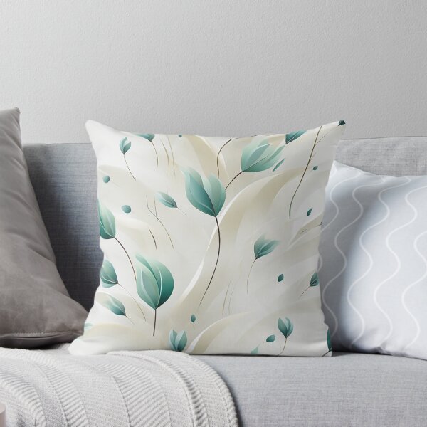 Item preview, Elegant Floral Pattern: White Tulips & Vines with Blue Accents designed and sold by PaintbrushPlace.