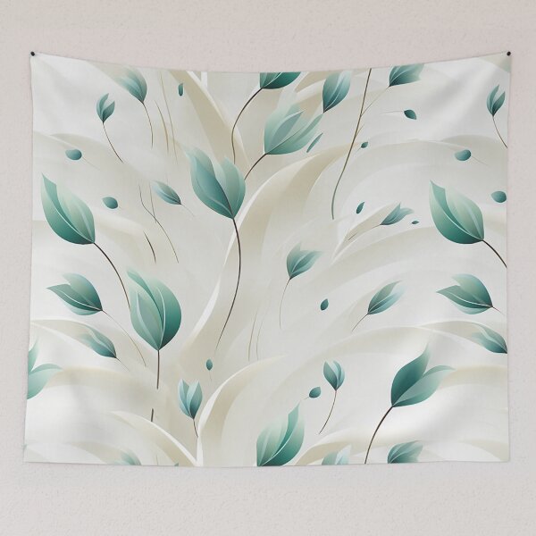 Item preview, Elegant Floral Pattern: White Tulips & Vines with Blue Accents designed and sold by PaintbrushPlace.