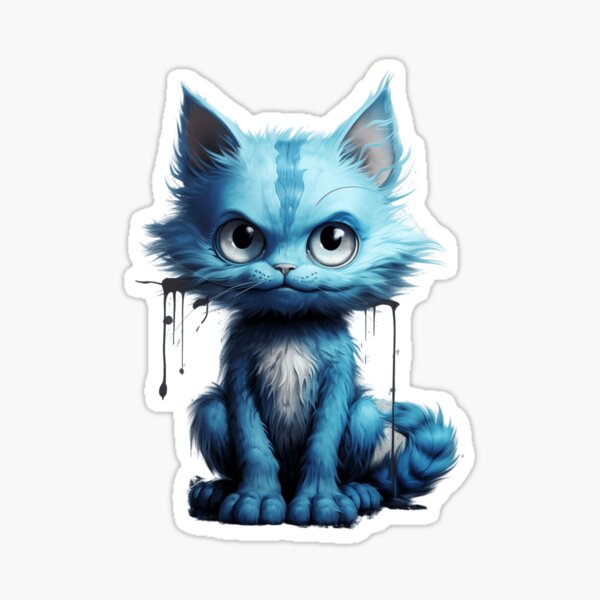  Sticker Cat Meme Blue Smurf Waterproof Sticker Label