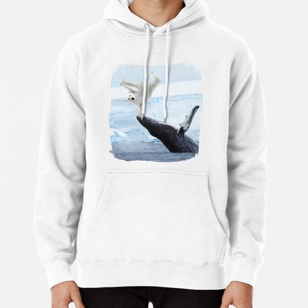 Funny surreal polar bear breakdance Pullover Hoodie