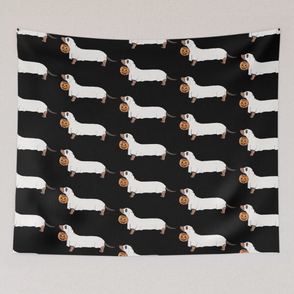Item preview, Halloween dachshund brown ghost designed and sold by Itsdomd.