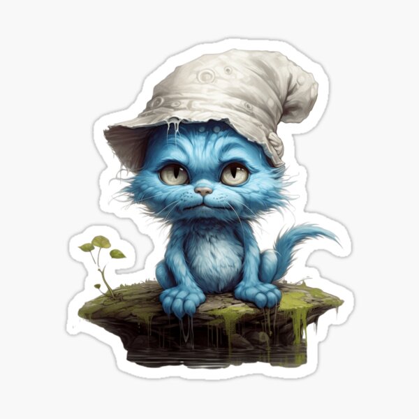 smurf cat Sticker for Sale by silverwolf946