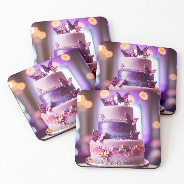 Item preview, A magnificent purple and pink celebration cake with butterflies, flowers and sparkles! designed and sold by Zen-Hues.