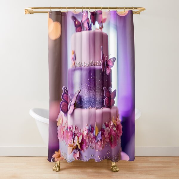 Item preview, A magnificent purple and pink celebration cake with butterflies, flowers and sparkles! designed and sold by Zen-Hues.