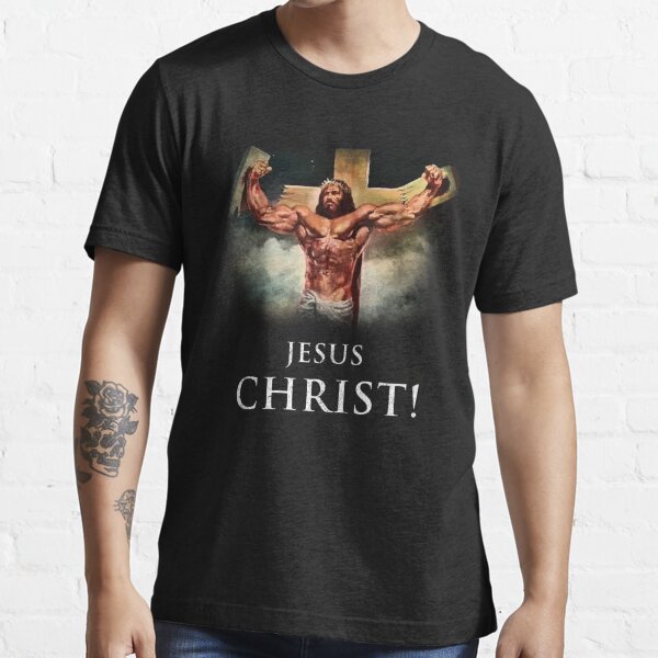 Jesus is Swole Unisex T-Shirt. Muscular Jacked Up Jesus T-Shirt.