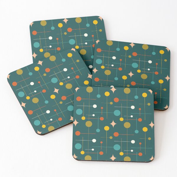 Item preview, Mid Century Modern Abstract Pattern 29 Dark Teal designed and sold by trdstudio.