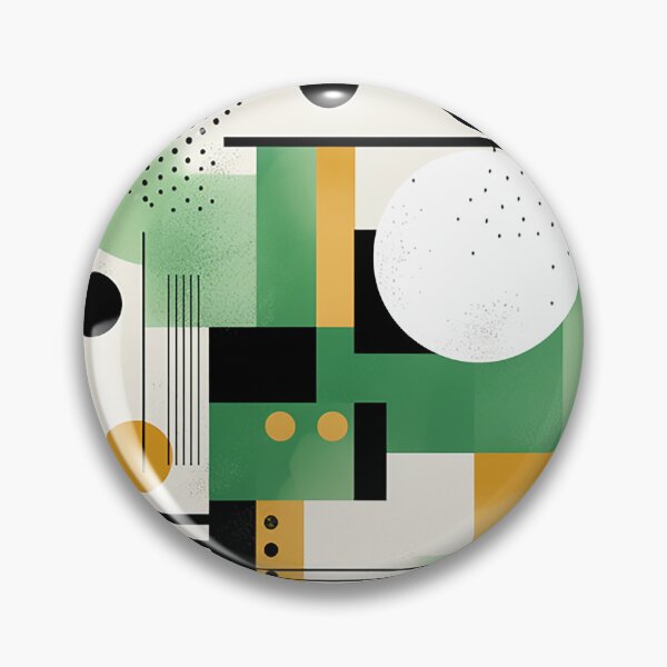 Item preview, Minimalist Geometry: Striking Contrast of Black & White with Green Accent designed and sold by PaintbrushPlace.