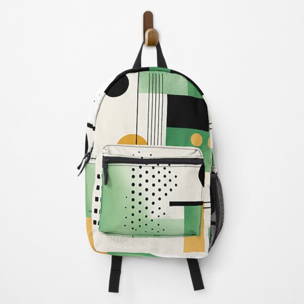 Item preview, Minimalist Geometry: Striking Contrast of Black & White with Green Accent designed and sold by PaintbrushPlace.