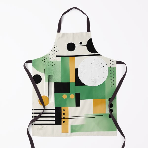 Item preview, Minimalist Geometry: Striking Contrast of Black & White with Green Accent designed and sold by PaintbrushPlace.