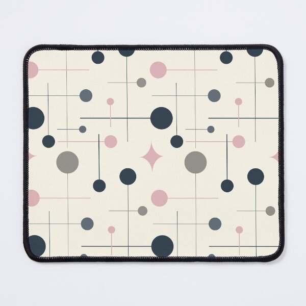 Item preview, Mid Century Modern Abstract Pattern 29 Navy Blush designed and sold by trdstudio.