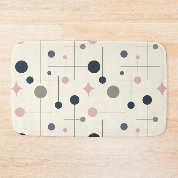 Item preview, Mid Century Modern Abstract Pattern 29 Navy Blush designed and sold by trdstudio.