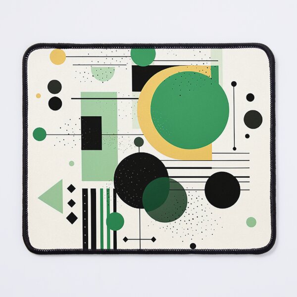 Item preview, Chic Minimalism: Bold Black & White Geometry with Green Highlight designed and sold by PaintbrushPlace.