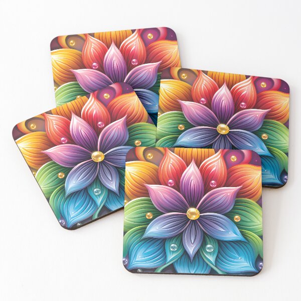 Item preview, “Floral Burst in Technicolor” designed and sold by Art-Vortex-fr.