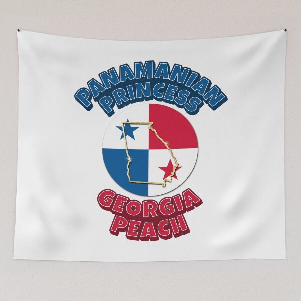 Item preview, Panamanian Princess Georgia Hispanic American Peach Flag designed and sold by FlorenciaBliss.