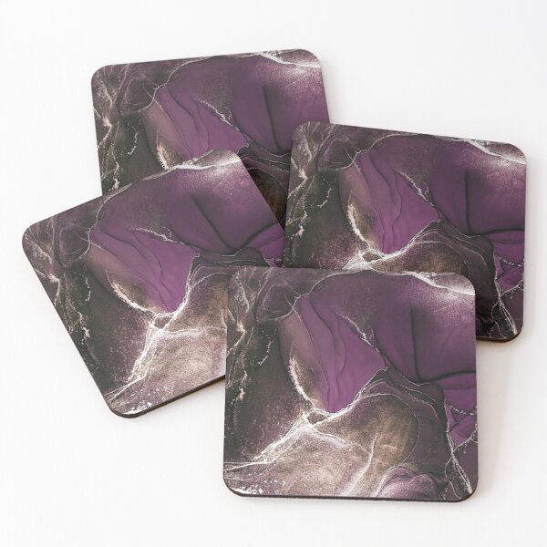 Item preview, Purple, black and silver streaks marble print designed and sold by HadeeeeL.